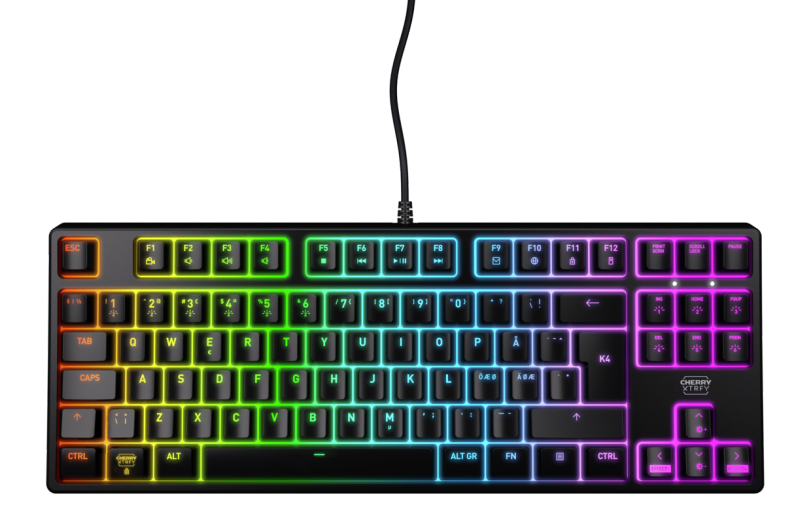 Cherry XTRFY K4V2 - Tastatur - RGB - 80% - TKL - TL: Portugiesisch, QWERTY, Ansicht 4