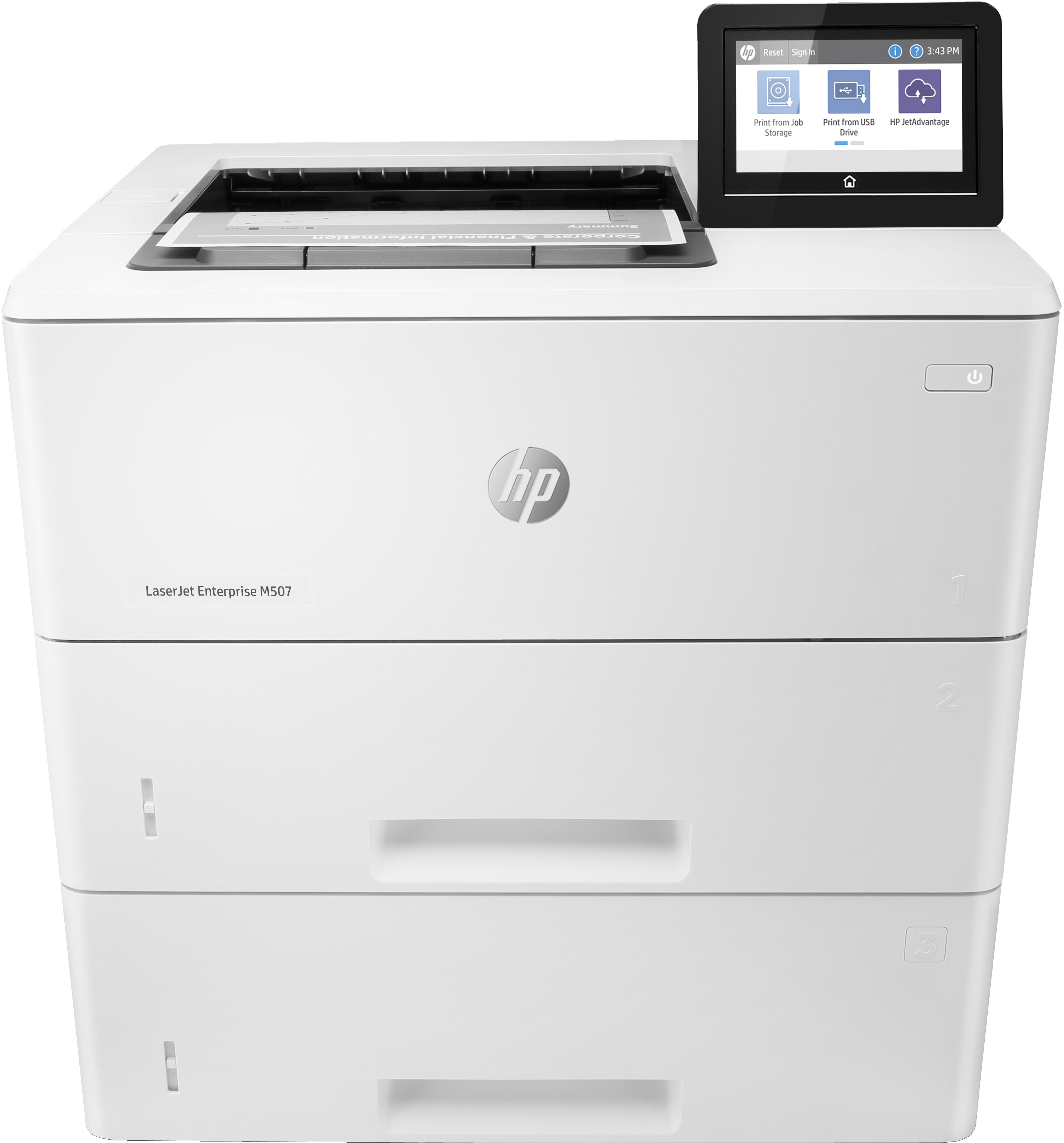 HP LaserJet Enterprise M507x, Black and white, Drucker für Drucken, Beidseitiger Druck, Laser, 1200 x 1200 DPI, A4, 43 Seiten pro Minute, Doppelseitiger Druck, Netzwerkfähig