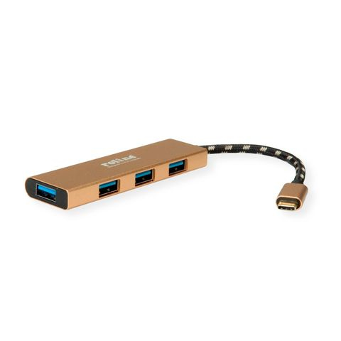 ROLINE 14.02.5049-5 - USB 3.2 Gen 1 (3.1 Gen 1) Type-C - USB 3.2 Gen 1 (3.1 Gen 1) Type-C - 5000 Mbit/s - Gold, Ansicht 3