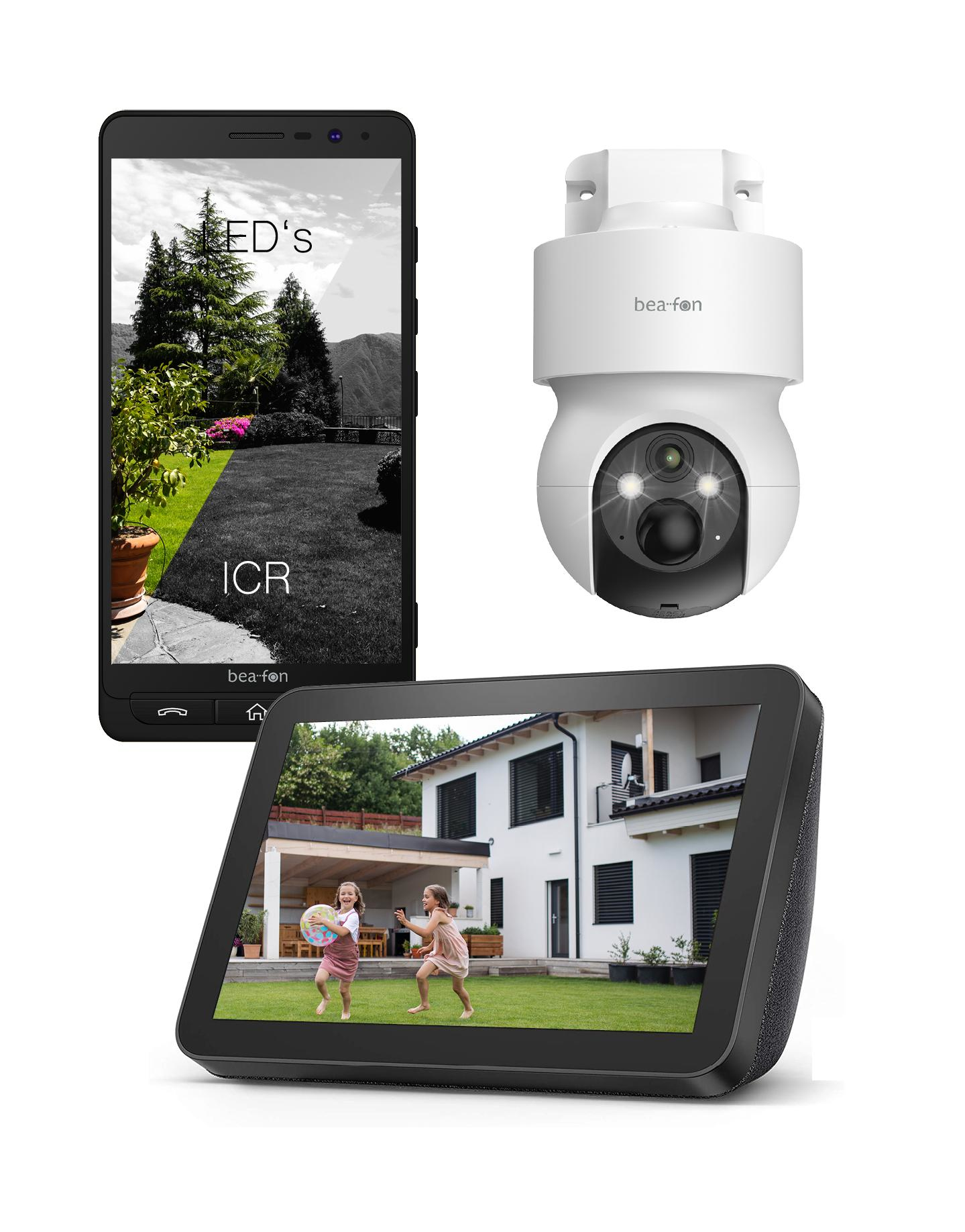Bea-fon SAFER 3S Pro - IP-Sicherheitskamera - Draußen - Kabellos - Amazon Alexa & Google Assistant - Wand - Weiß, Ansicht 2