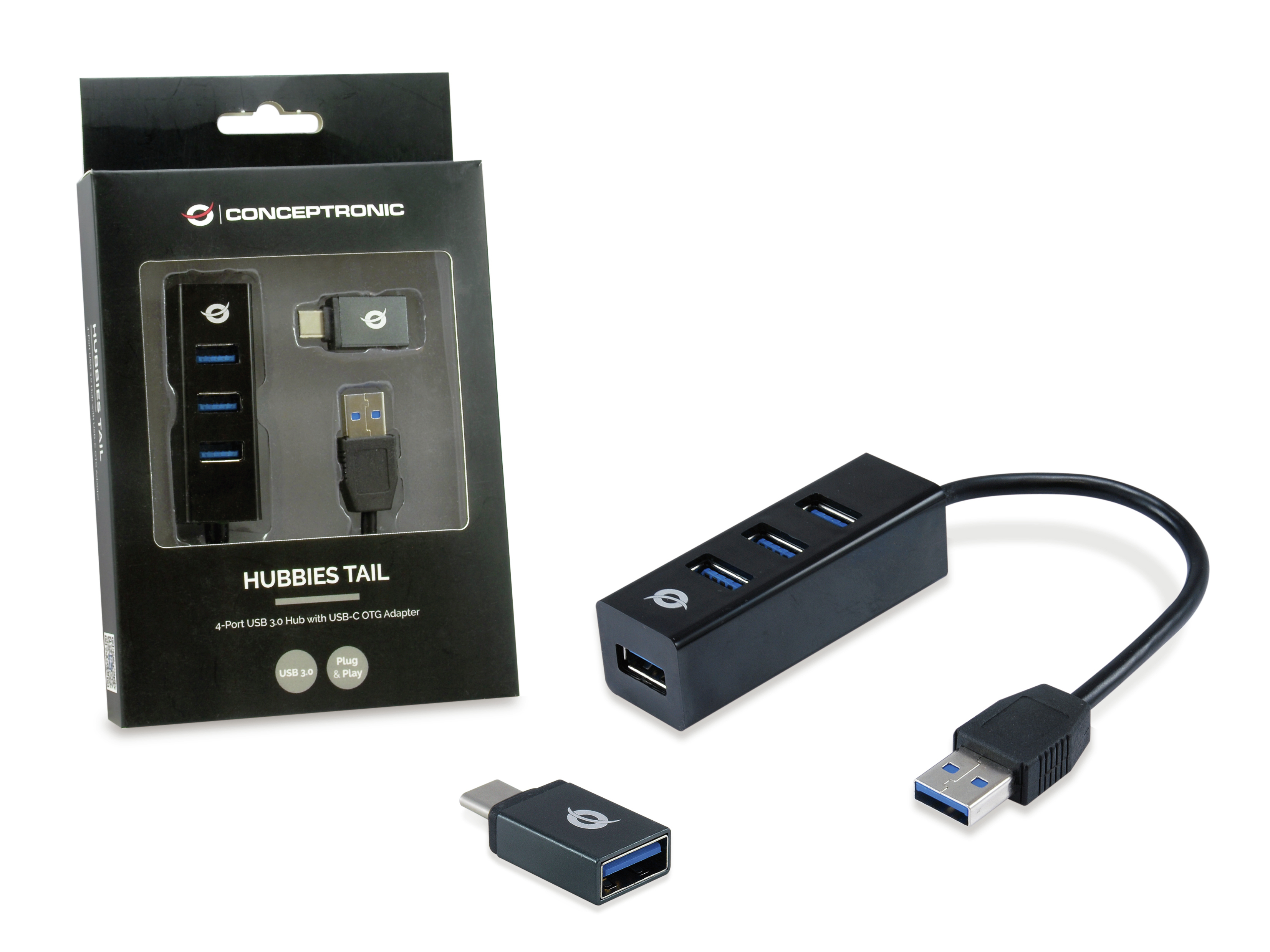Conceptronic HUBBIES TAIL - Hub - 4 x SuperSpeed USB 3.0, Ansicht 2