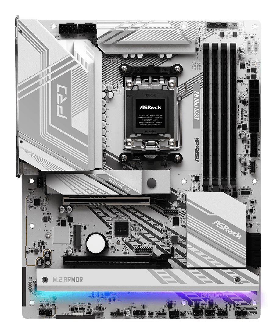 ASRock X870 Pro RS - Motherboard - ATX - Socket AM5 - AMD X870 Chipsatz - USB4, USB 3.2 Gen 1, USB-C 3.2 Gen 2x2, Ansicht 4