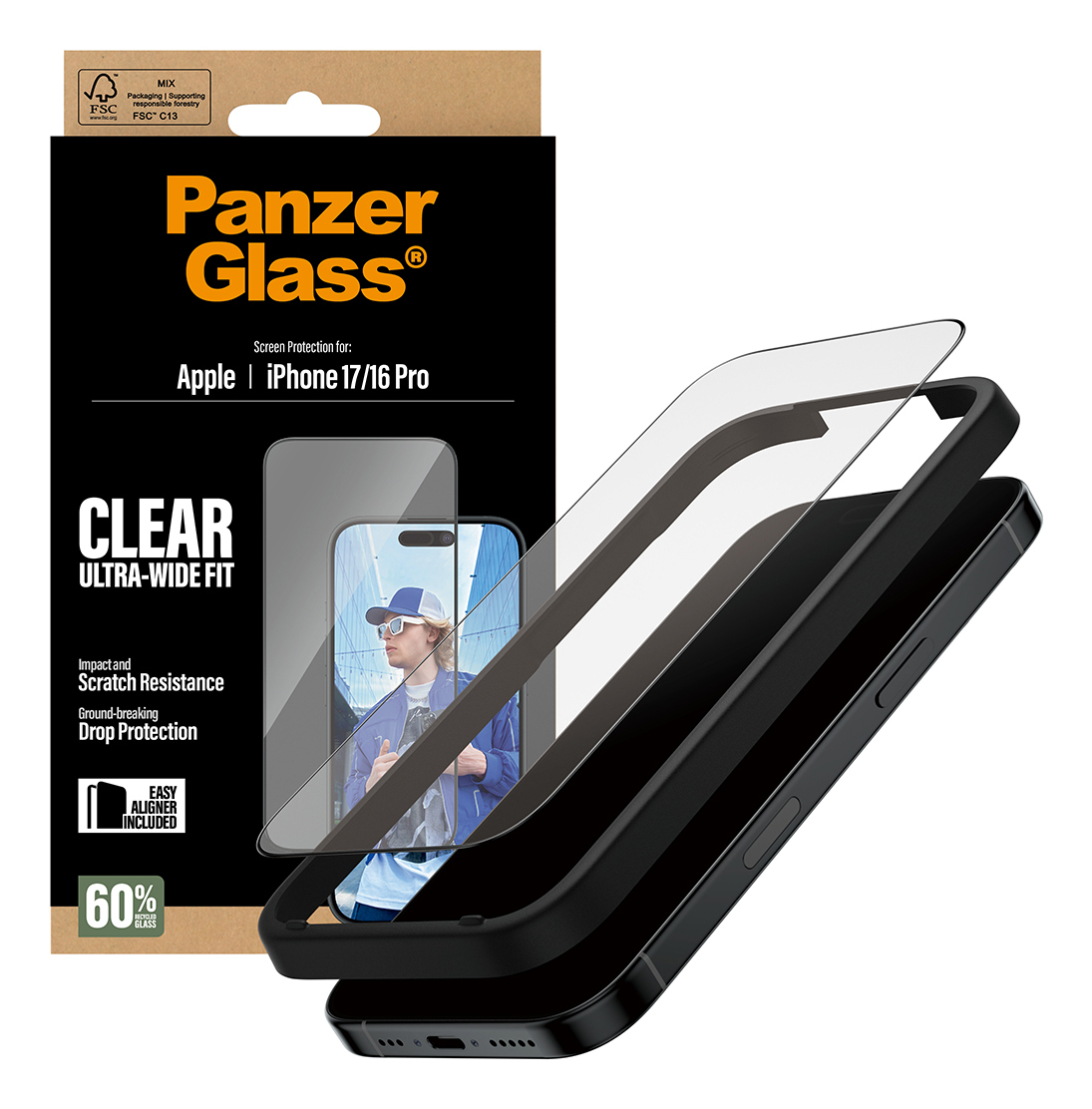 PanzerGlass Bildschirmschutz für Handy - Ultra-Wide Fit mit EasyAligner, Ansicht 2