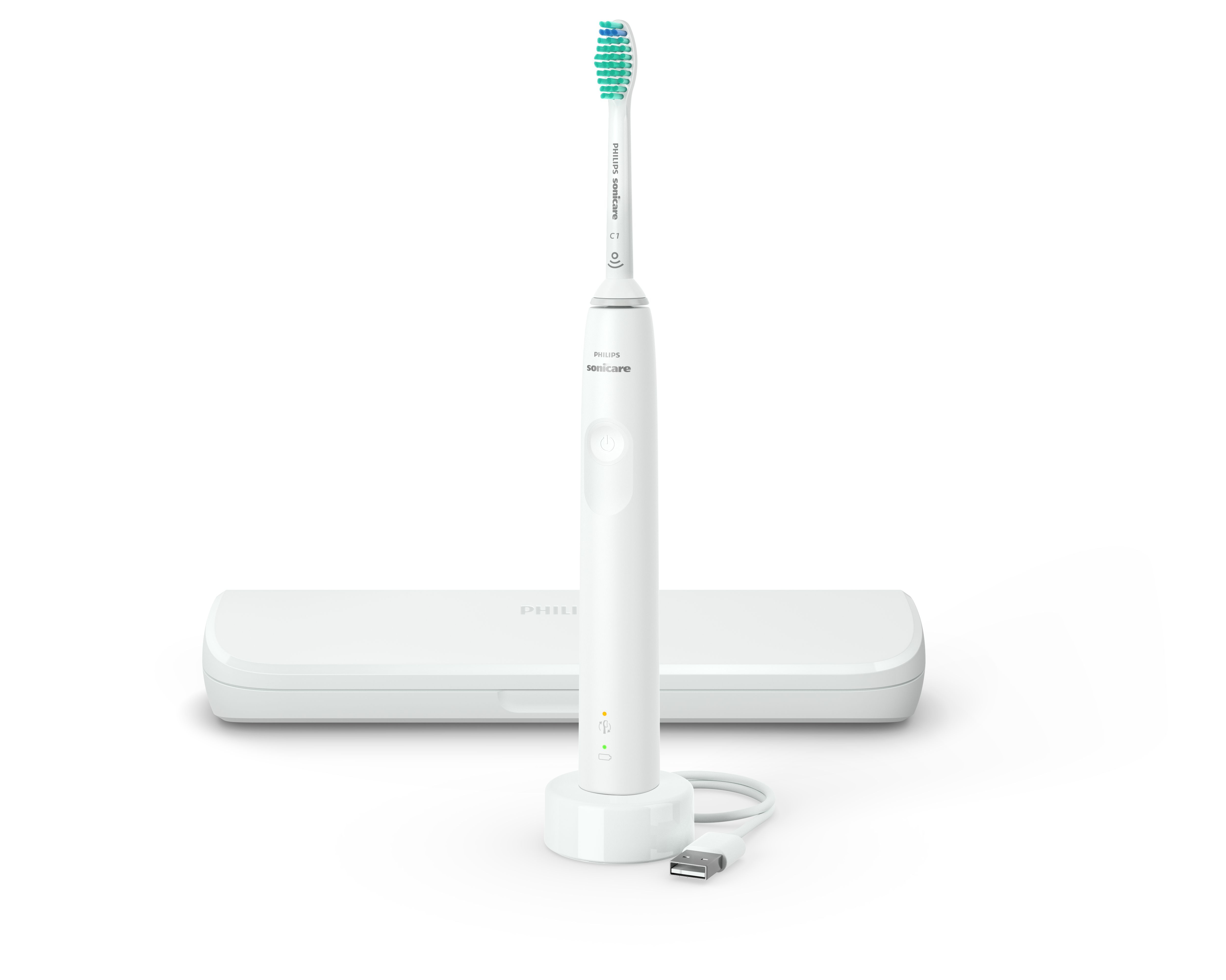 Philips 3100 series HX3673/13 Elektrische Schallzahnbürste + Reiseetui - Weiß - Erwachsener - Schallzahnbürste, Ansicht 2