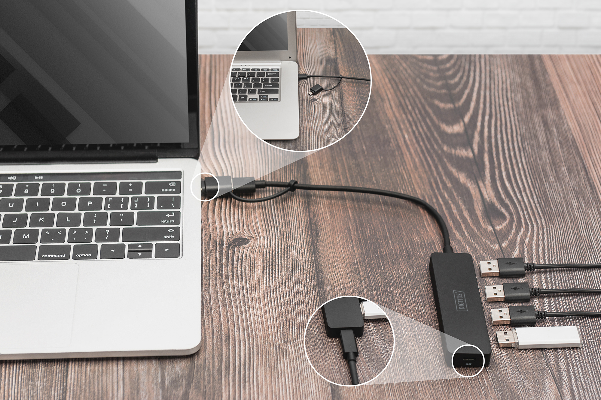DIGITUS USB 3.0 Hub 4-Port, Slim Line, Ansicht 2