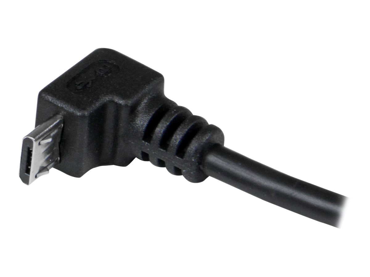 StarTech.com 2m USB 2.0 A auf Micro B Kabel abgewinkelt - Schwarz - USB A / Micro B Datenkabel / Anschlusskabel - USB-Kabel - Micro-USB Typ B (M)