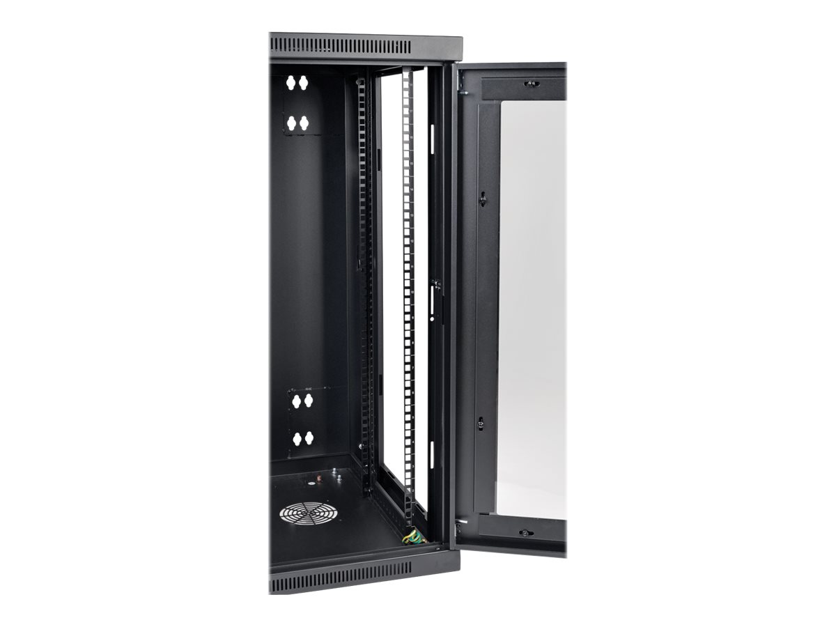Tripp Eaton Tripp Lite Series 18U Wall Mount Rack Enclosure Server Cabinet w Hinged Acrylic Window - Schrank Netzwerkschrank - geeignet für Wandmontage - Schwarz - 18U - 48.3 cm (19)