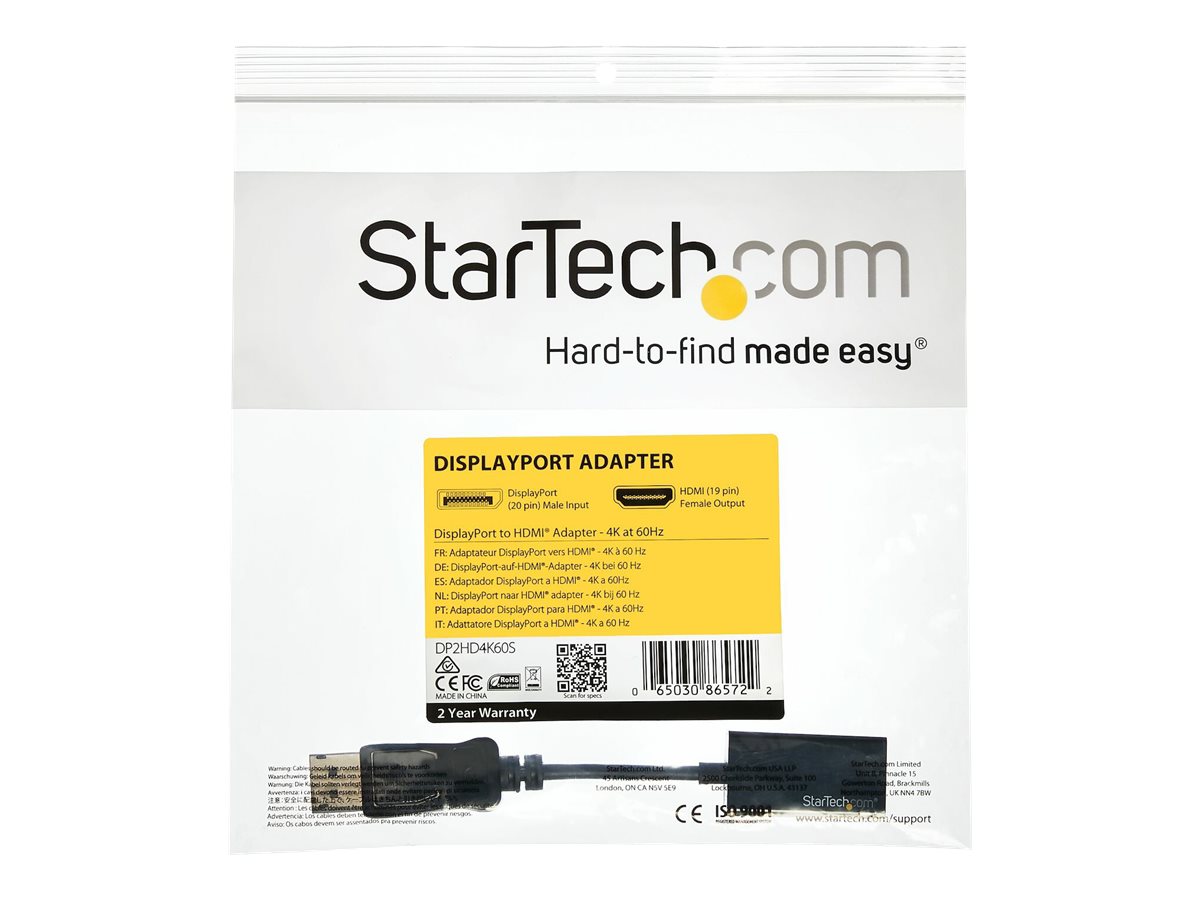 StarTech.com StarTech DisplayPort auf HDMI Adapter - 4K DP