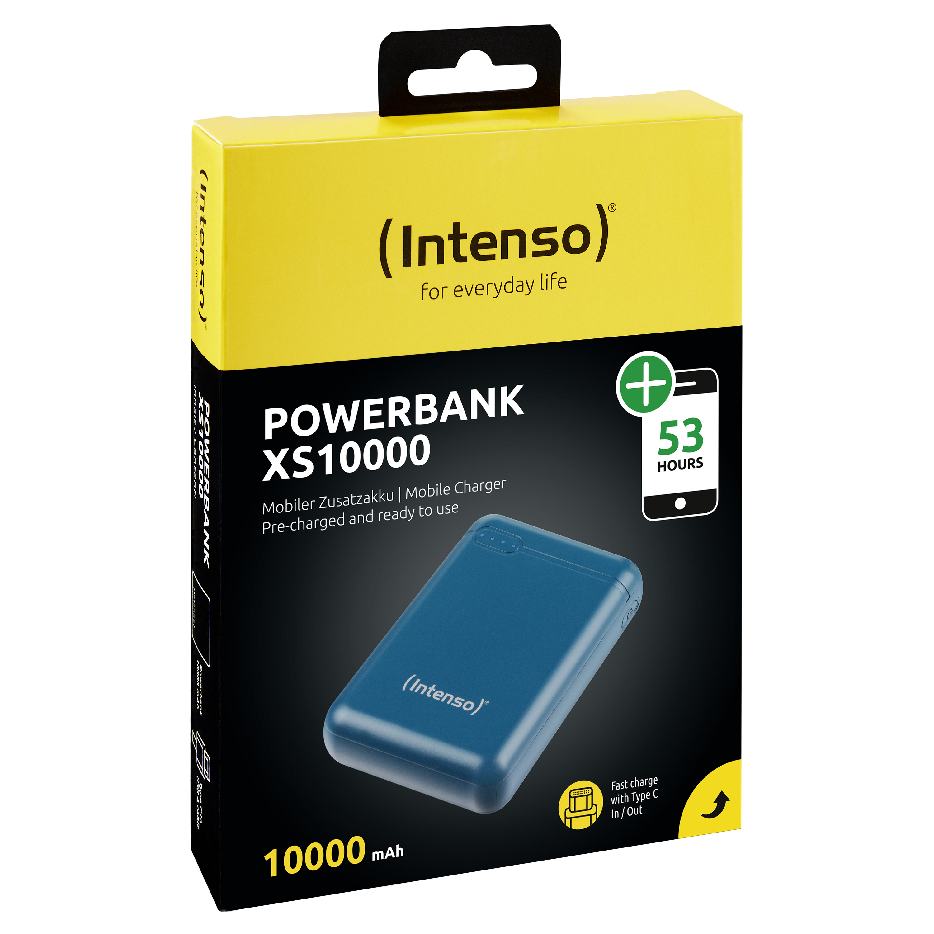 Intenso XS10000 - Powerbank - 10000 mAh - 3.1 A - 2 Ausgabeanschlussstellen (USB, USB-C) - Petrol, Ansicht 2