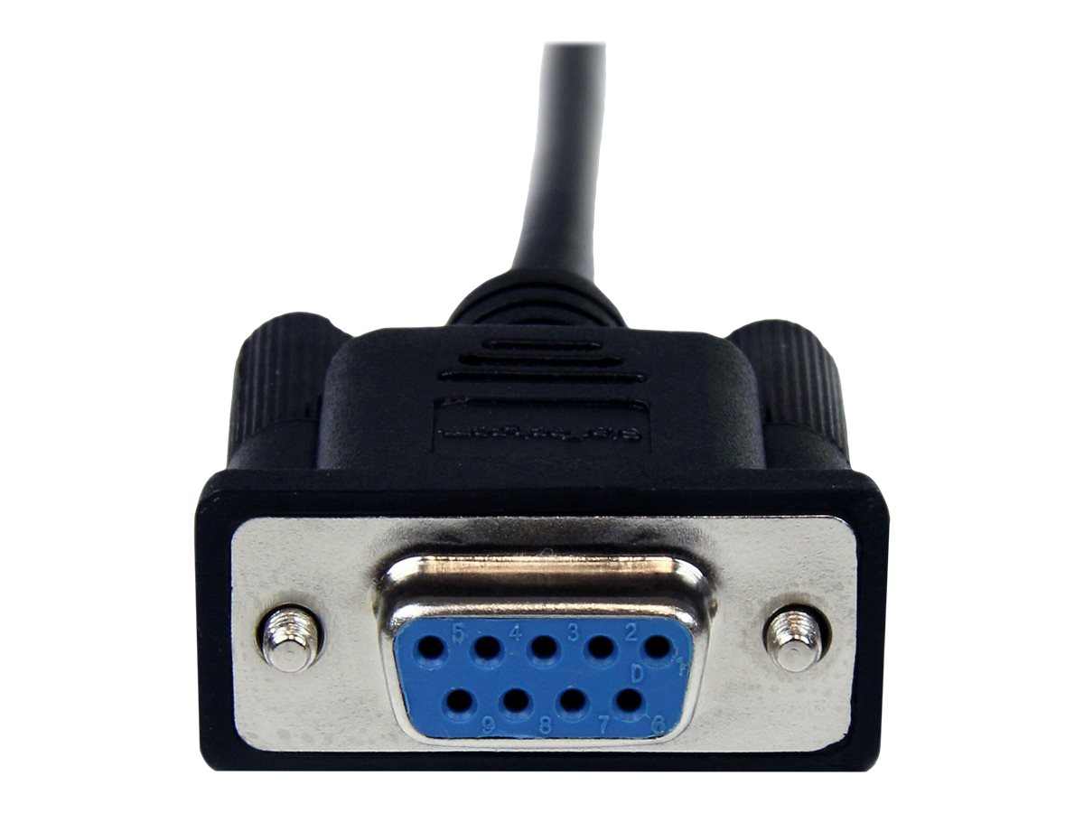 StarTech.com 1m Seriell DB9 RS-232 Nullmodemkabel - Schwarz - Stecker/Buchse - 9 Pin Null Modem Kabel - Nullmodemkabel - DB-9 (W)