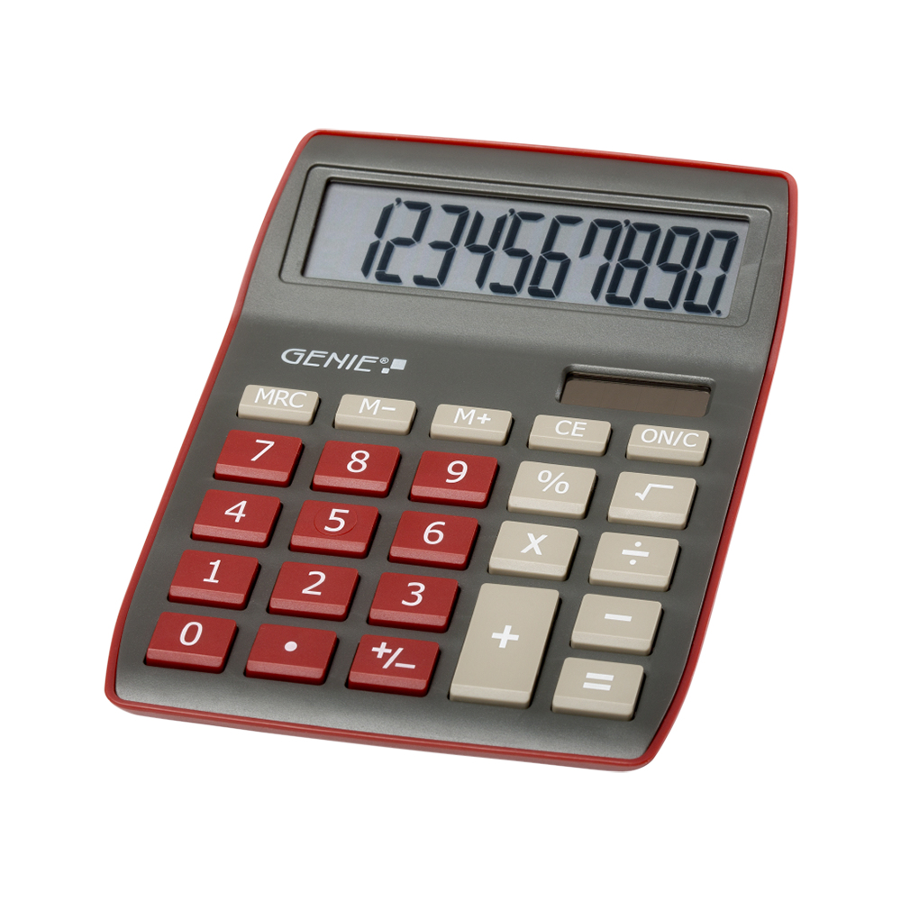 Genie 840 DR - Desktop - Display-Rechner - 10 Ziffern - Display klappbar - Batterie/Solar - Rot, Ansicht 2