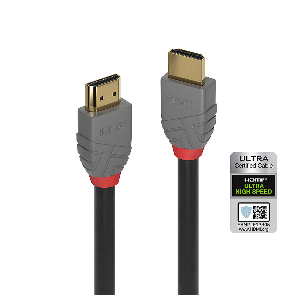 Lindy Anthra Line - Ultra High Speed - HDMI-Kabel mit Ethernet - HDMI männlich zu HDMI männlich - 3 m, Ansicht 2
