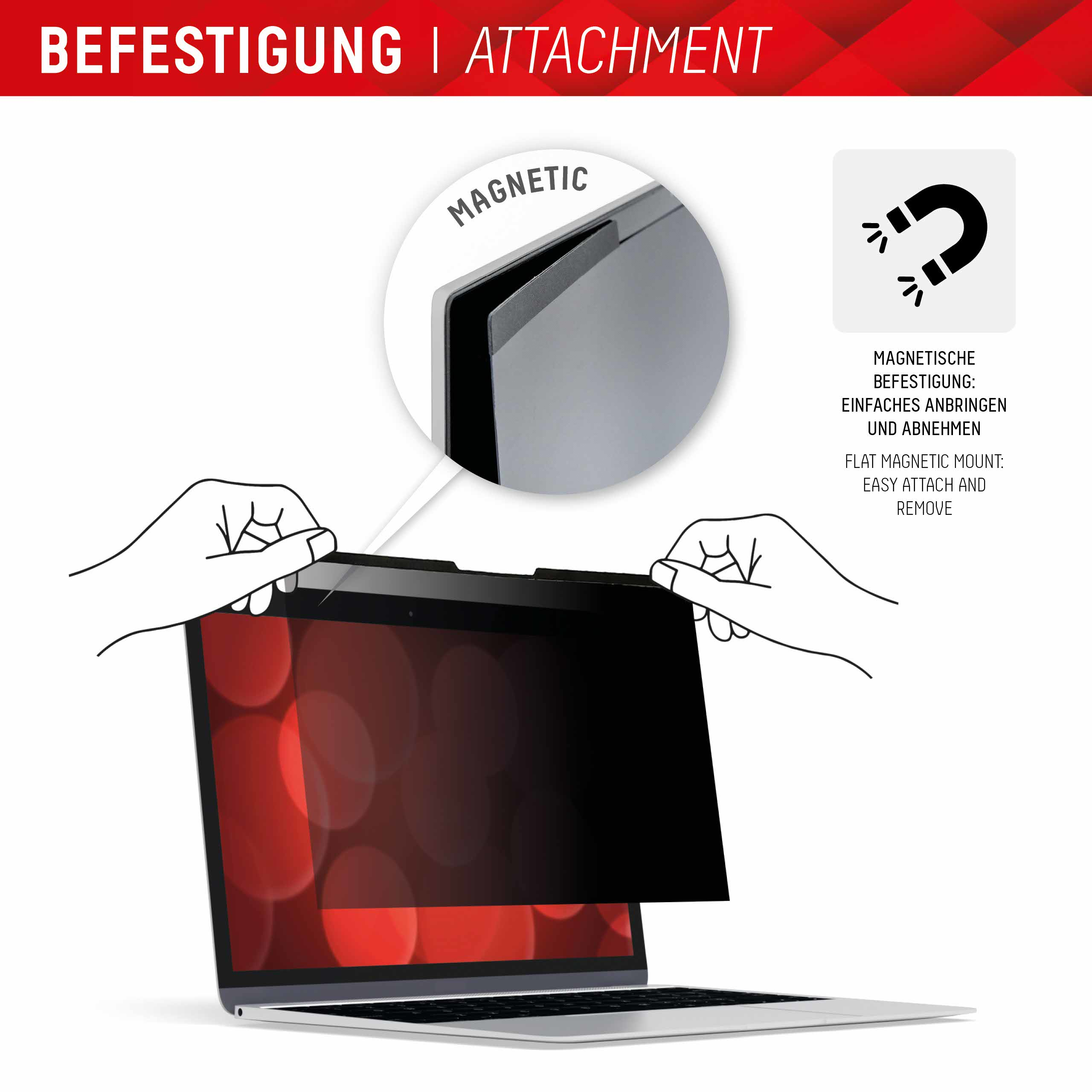 E.V.I. 01766 - 36,1 cm (14.2 Zoll) - Notebook - Rahmenloser Blickschutzfilter - 5H - Antireflexbeschichtung, Ansicht 4