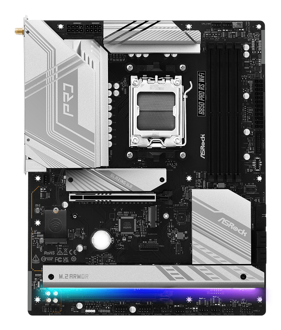 ASRock B850 Pro RS WiFI - Motherboard - ATX - Socket AM5 - AMD B850 Chipsatz, Ansicht 3