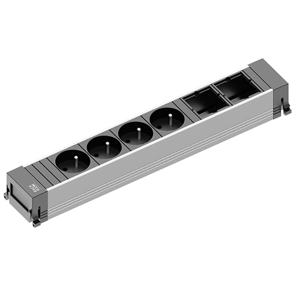Bachmann POWER FRAME - Größe L - Steckdosenleiste - Eingabe, Eingang GST18i3 - Ausgangsanschlüsse: 4, Ansicht 2