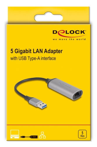 Delock Netzwerkadapter - USB-A - 10M/100M/1G/2.5G/5G Gigabit Ethernet x 1, Ansicht 3