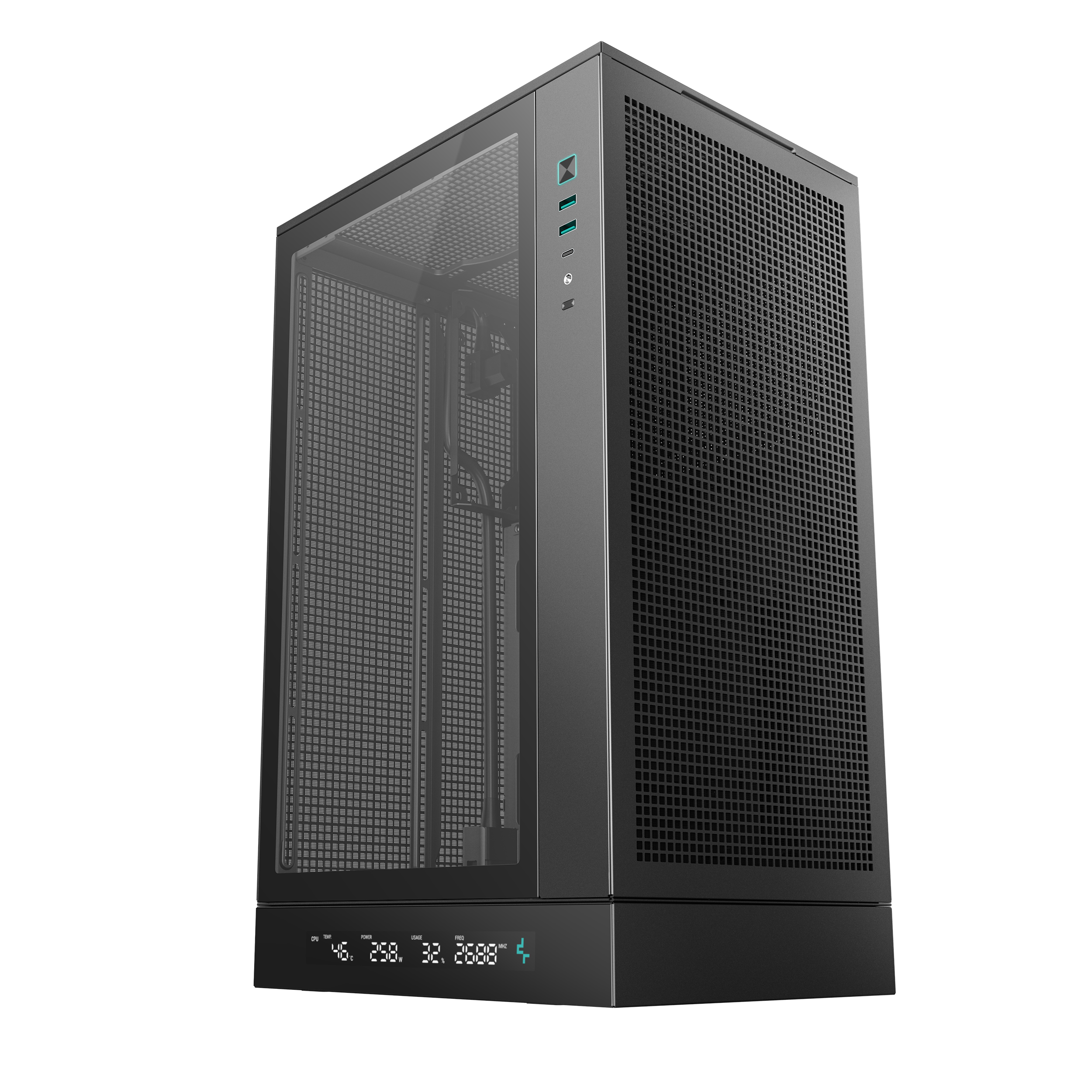 Deepcool CH270 Digital Micro ATX Mini Tower Case with Glass Panel Black - Midi/Minitower - ATX, Ansicht 2
