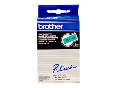 Brother TC791 - 9 mm x Schwarz auf Grün - laminiertes Band, Ansicht 2