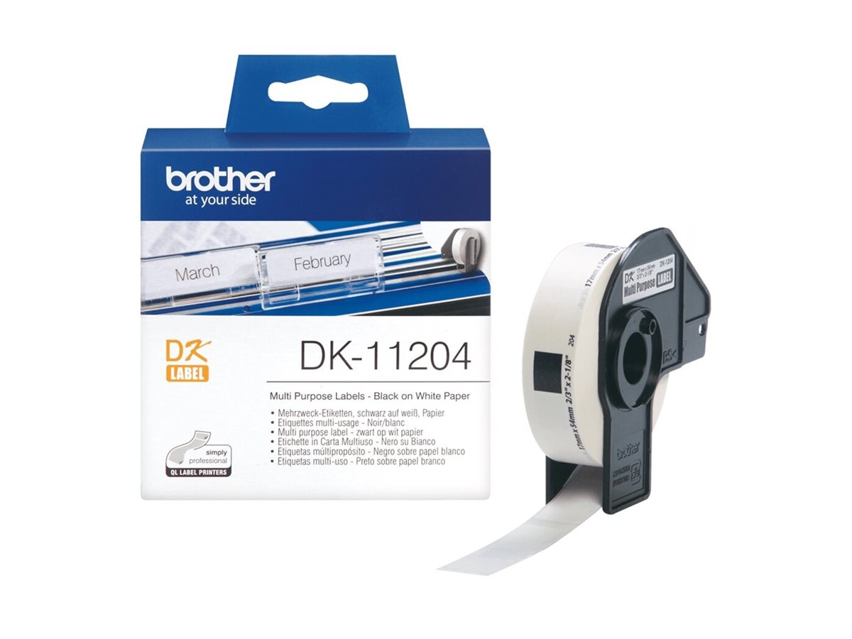 Brother DK-11204 - Schwarz auf Weiß - 17 x 54 mm 400 Etikett(en) (1 Rolle(n)