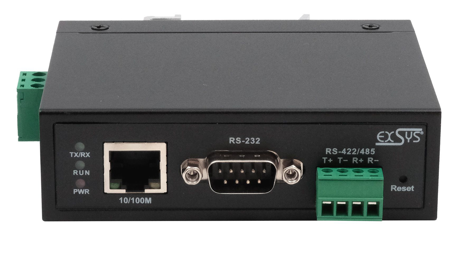 Exsys Ethernet zu 1x Seriell RS-232/422/485 inkl.DIN-Rail Kit, Ansicht 4