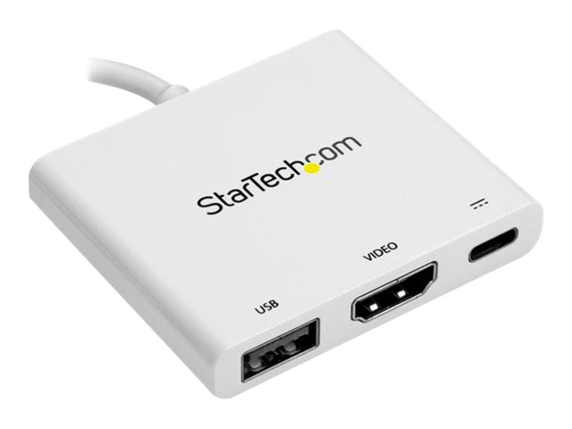 StarTech.com USB-C to HDMI Adapter - White - 4K 30Hz - Thunderbolt 3 Compatible - with Power Delivery (USB PD) - USB C Dongle (CDP2HDUACPW)