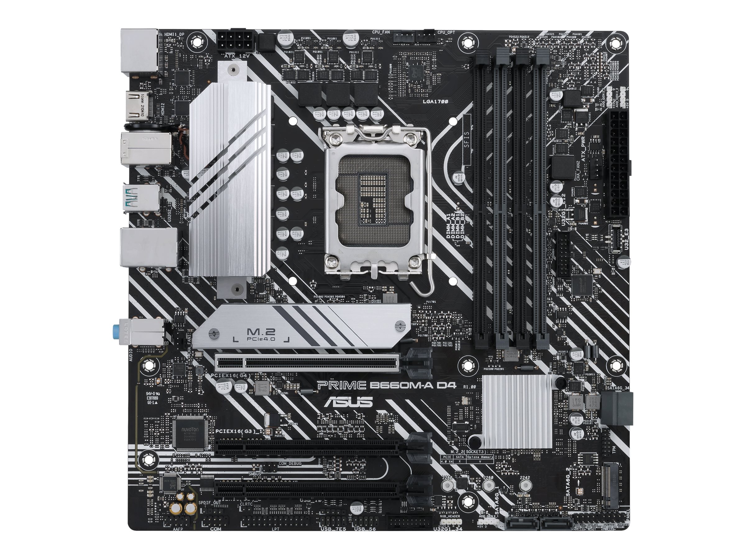 ASUS PRIME B660M-A D4 - Motherboard - micro ATX - LGA1700-Sockel - B660 Chipsatz - USB-C Gen1, USB 3.2 Gen 1, USB 3.2 Gen 2 - Gigabit LAN - Onboard-Grafik (CPU erforderlich)