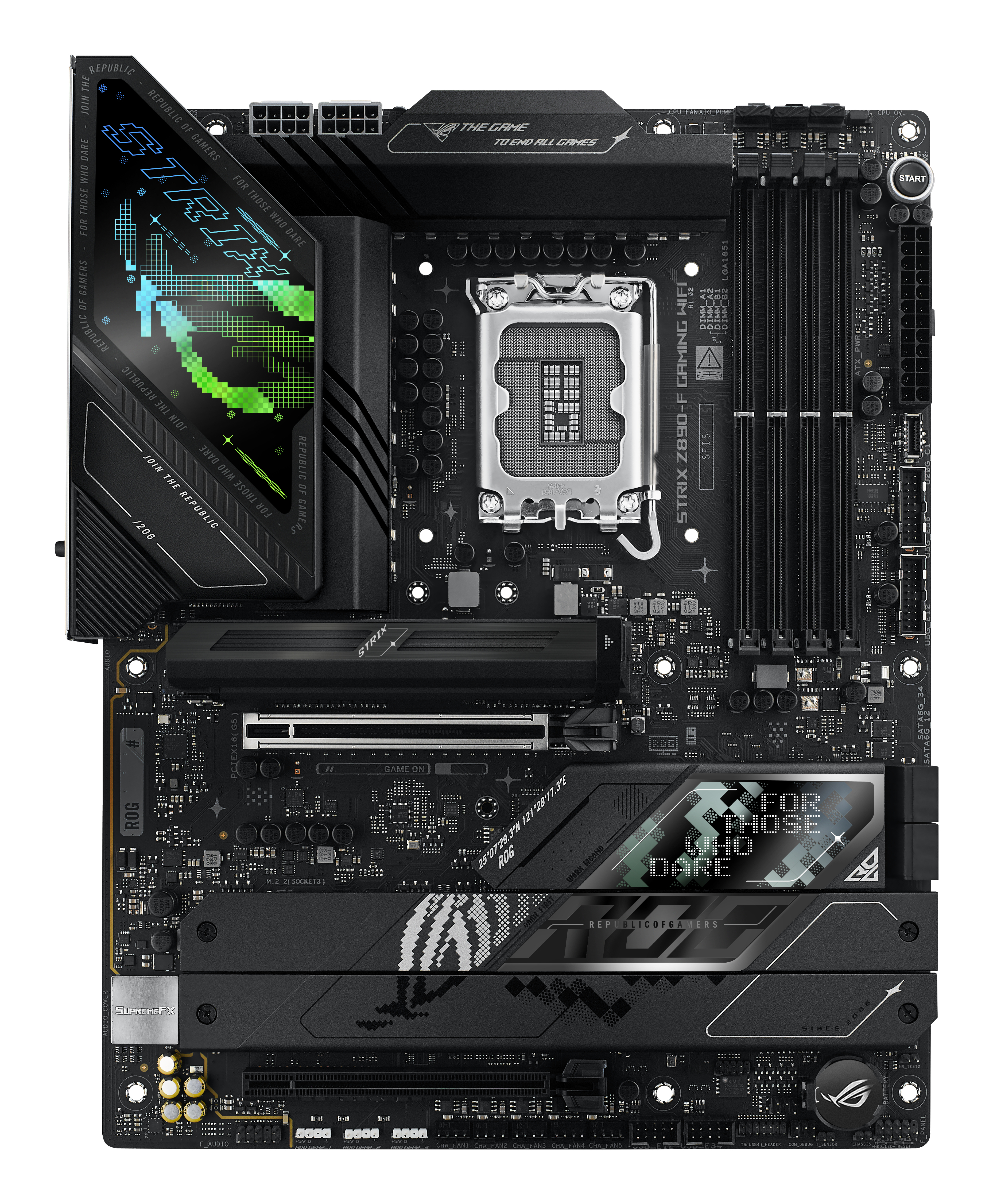 ASUS ROG STRIX Z890-F GAMING WIFI - Motherboard - ATX - LGA1851-Sockel - Z890 Chipsatz - USB-C 3.2 Gen 2x2, Ansicht 3