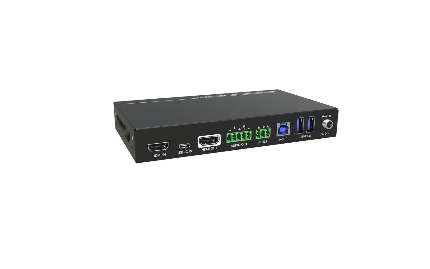 VivoLink VLHUB121-MME - HDMI - USB Typ-C - Metall - Schwarz - 60 fps - 2160p, Ansicht 4