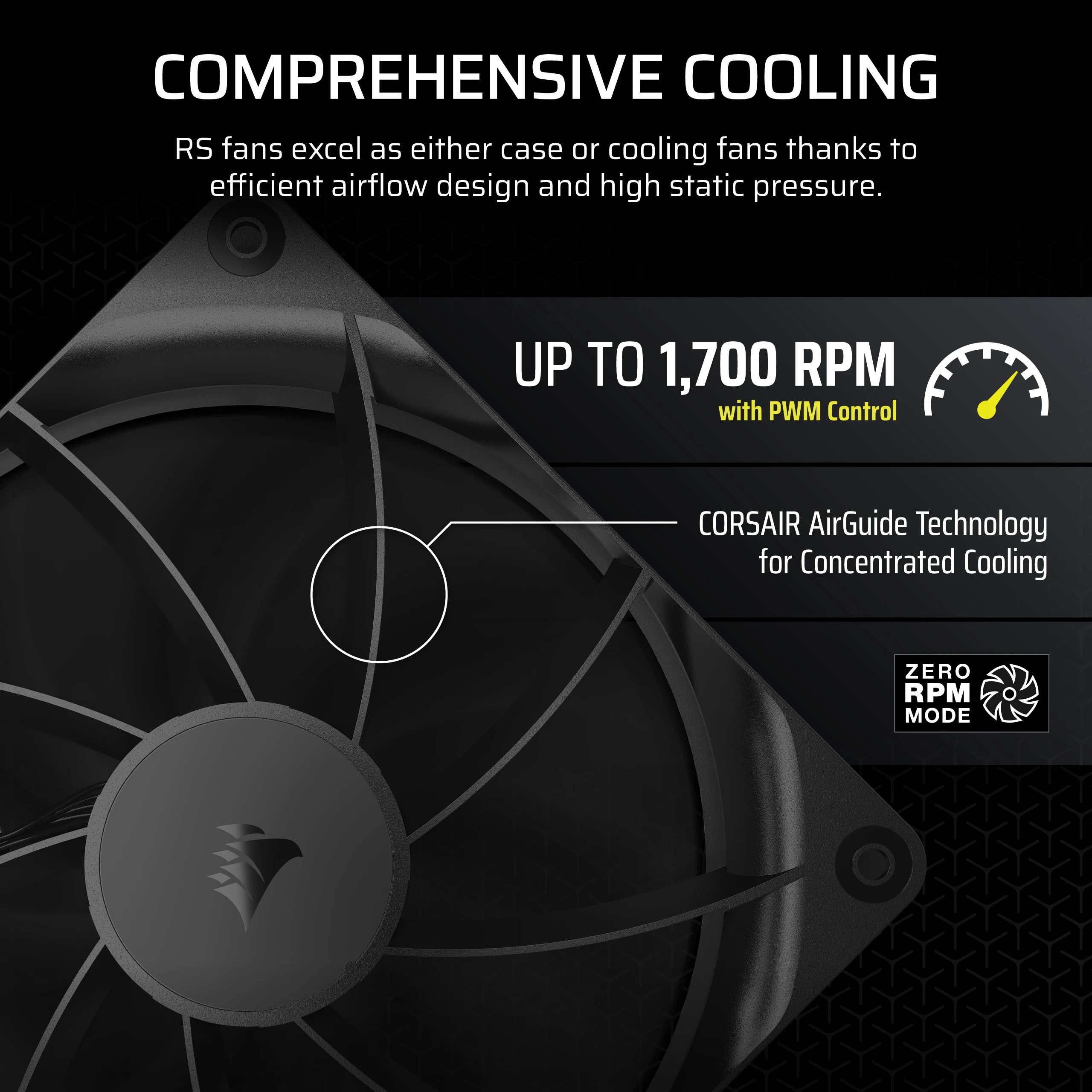 Corsair Lüfter 140*140*25 RS140 PWM Single Pack, Ansicht 4
