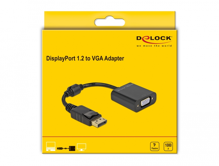 Delock Videoadapter - DisplayPort (M) eingerastet zu HD-15 (VGA), Ansicht 2
