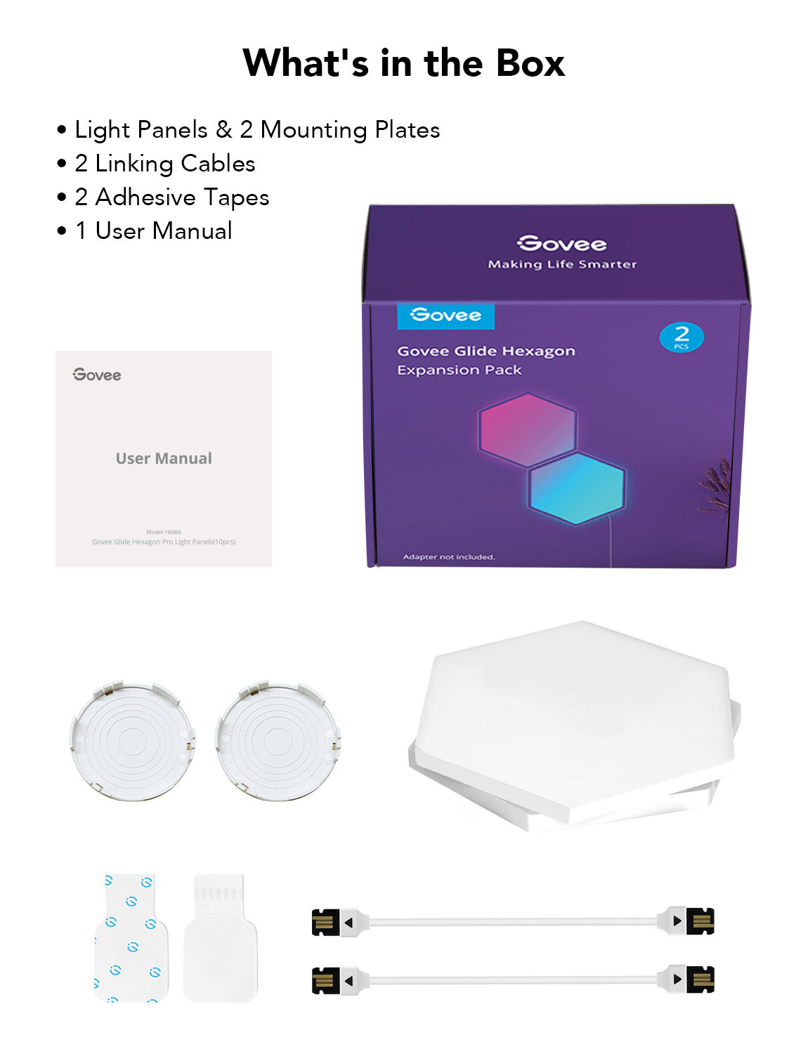 Govee RGBIC Glide Hexa Light Panels 5 pcs, Ansicht 4