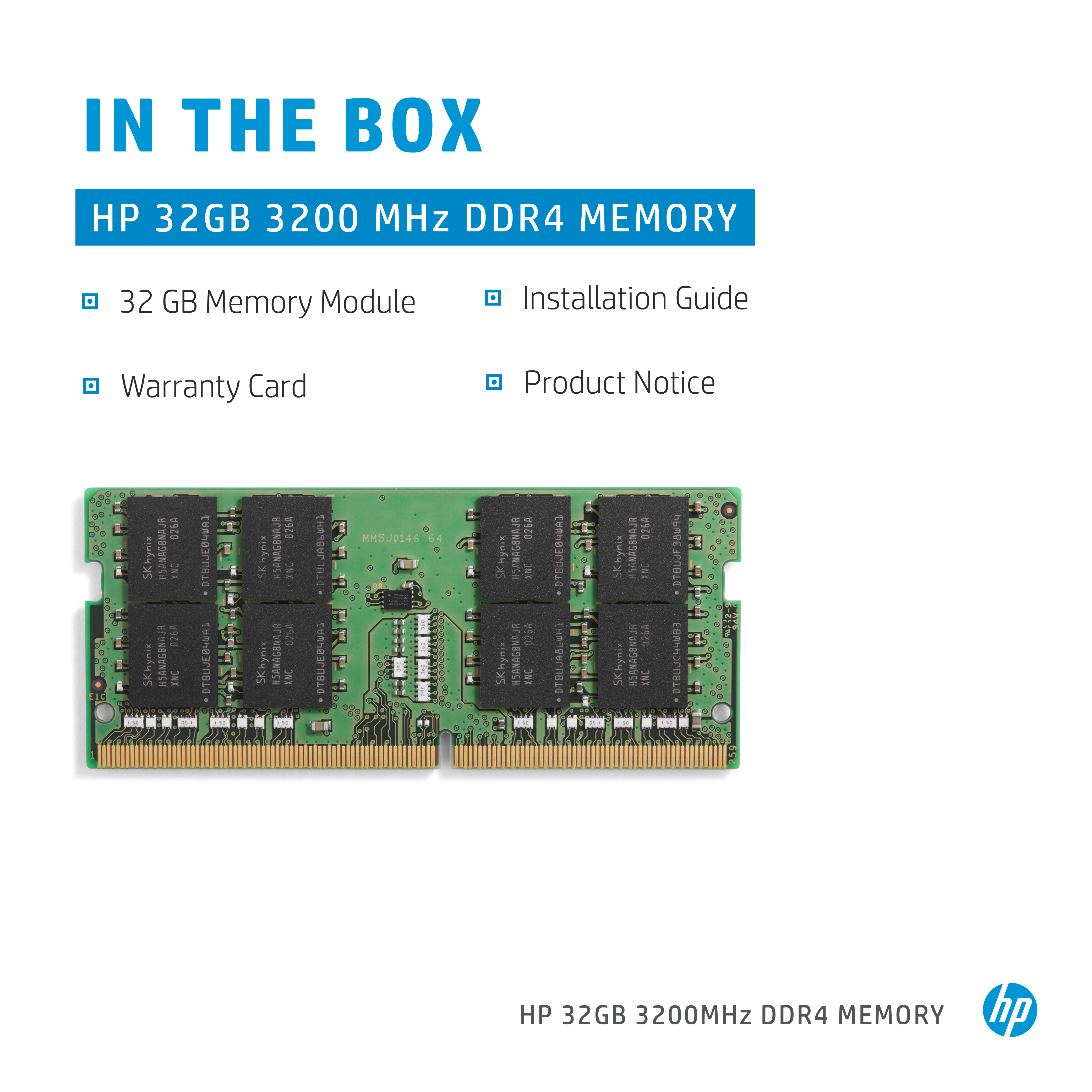 HP  DDR4 - Modul - 32 GB - SO DIMM 260-PIN - 3200 MHz / PC4-25600, Ansicht 2