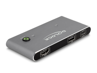 Delock USB-C KVM Switch zu HDMI 8K 60 Hz mit USB 2.0 - 7680 x 4320 Pixel - 8K Ultra HD - Anthrazit