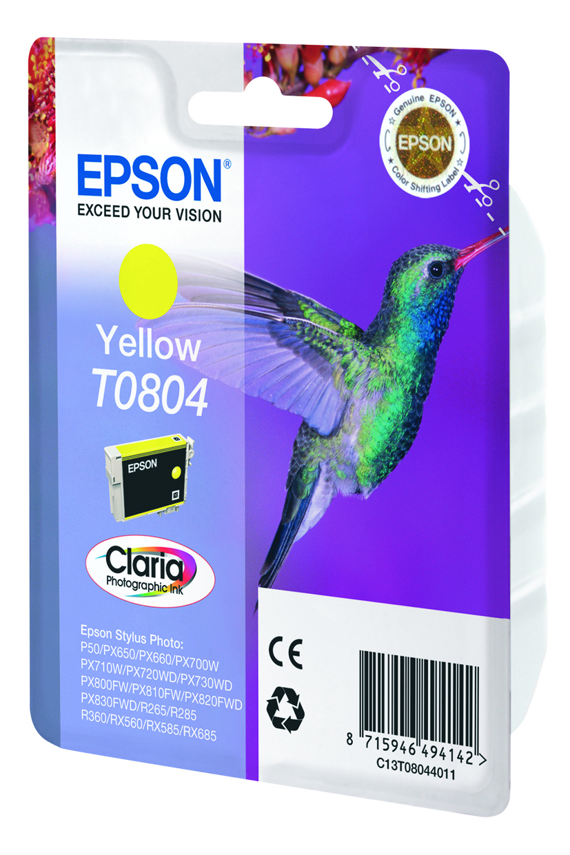 Epson Hummingbird Singlepack Yellow T0804 Claria Photographic Ink - Tinte auf Pigmentbasis - 7,4 ml - 1 Stück(e)