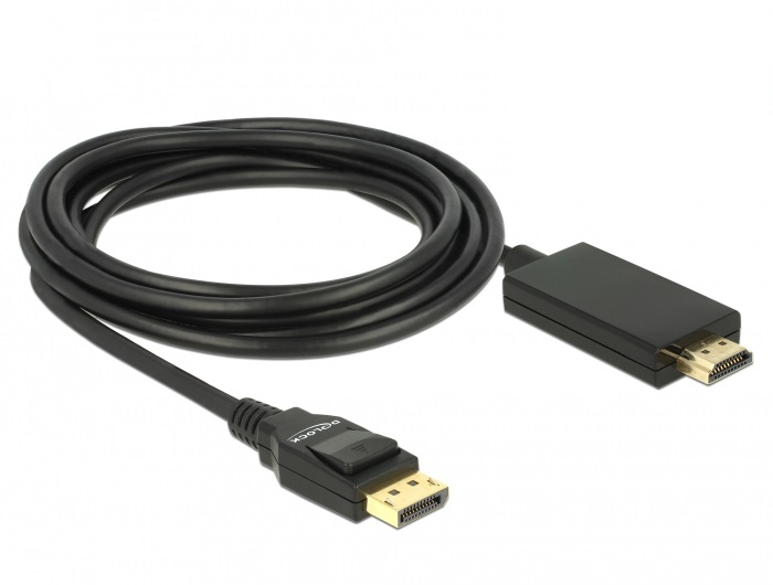 Delock 85318, 3 m, DisplayPort, HDMI, Männlich, Männlich, Gerade