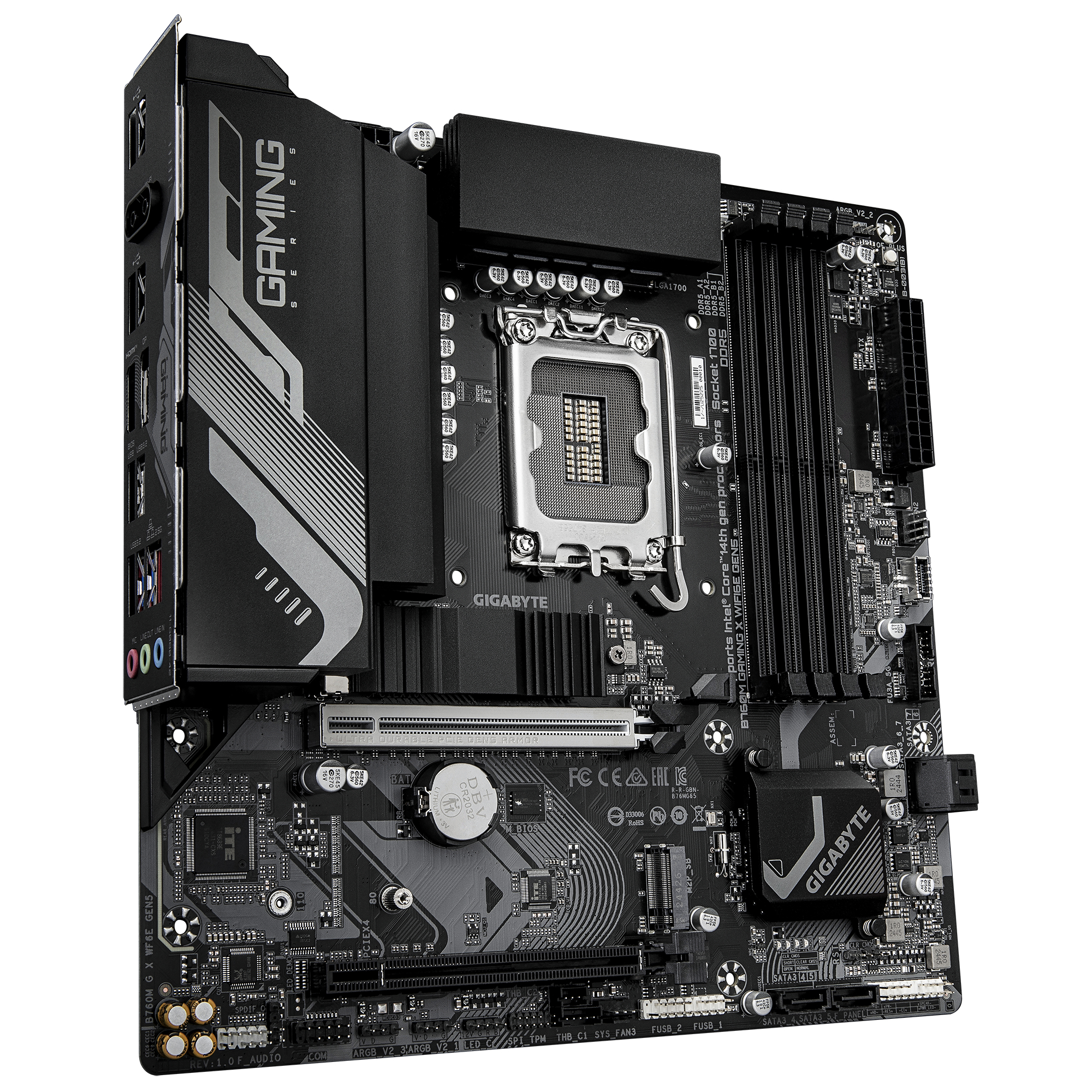 Gigabyte B760M GAMING X WIFI6E GEN5 - Motherboard - micro ATX - LGA1700-Sockel - B760 Chipsatz - USB-C 3.2 Gen2…, Ansicht 3