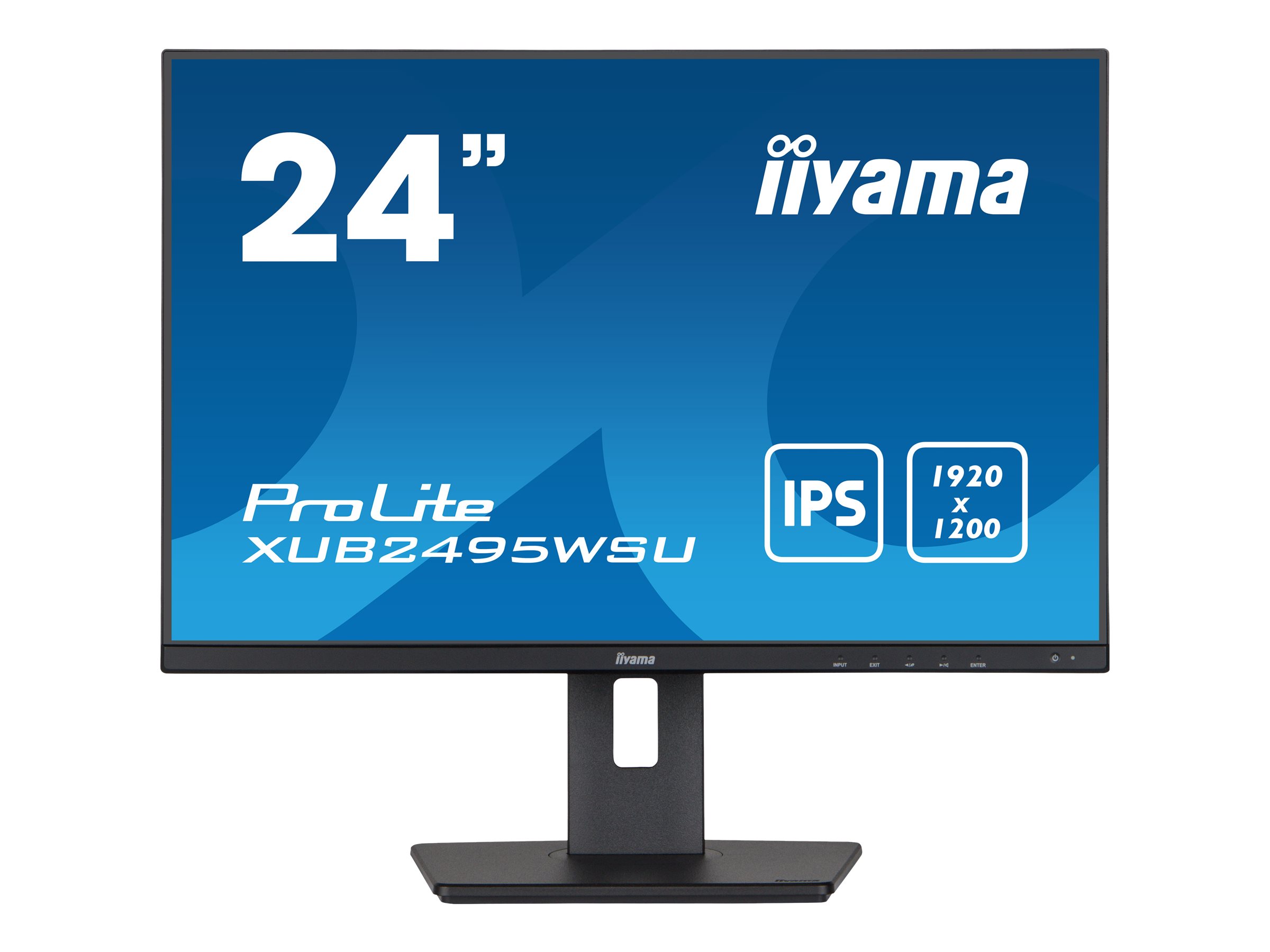 iiyama ProLite XUB2495WSU-B5 - LCD-Monitor - 61 cm (24") - 1920 x 1200 @ 60 Hz - IPS - 300 cd/m² - 1000:1 - 5 ms - HDMI, VGA, DisplayPort - Lautsprecher - mattschwarz