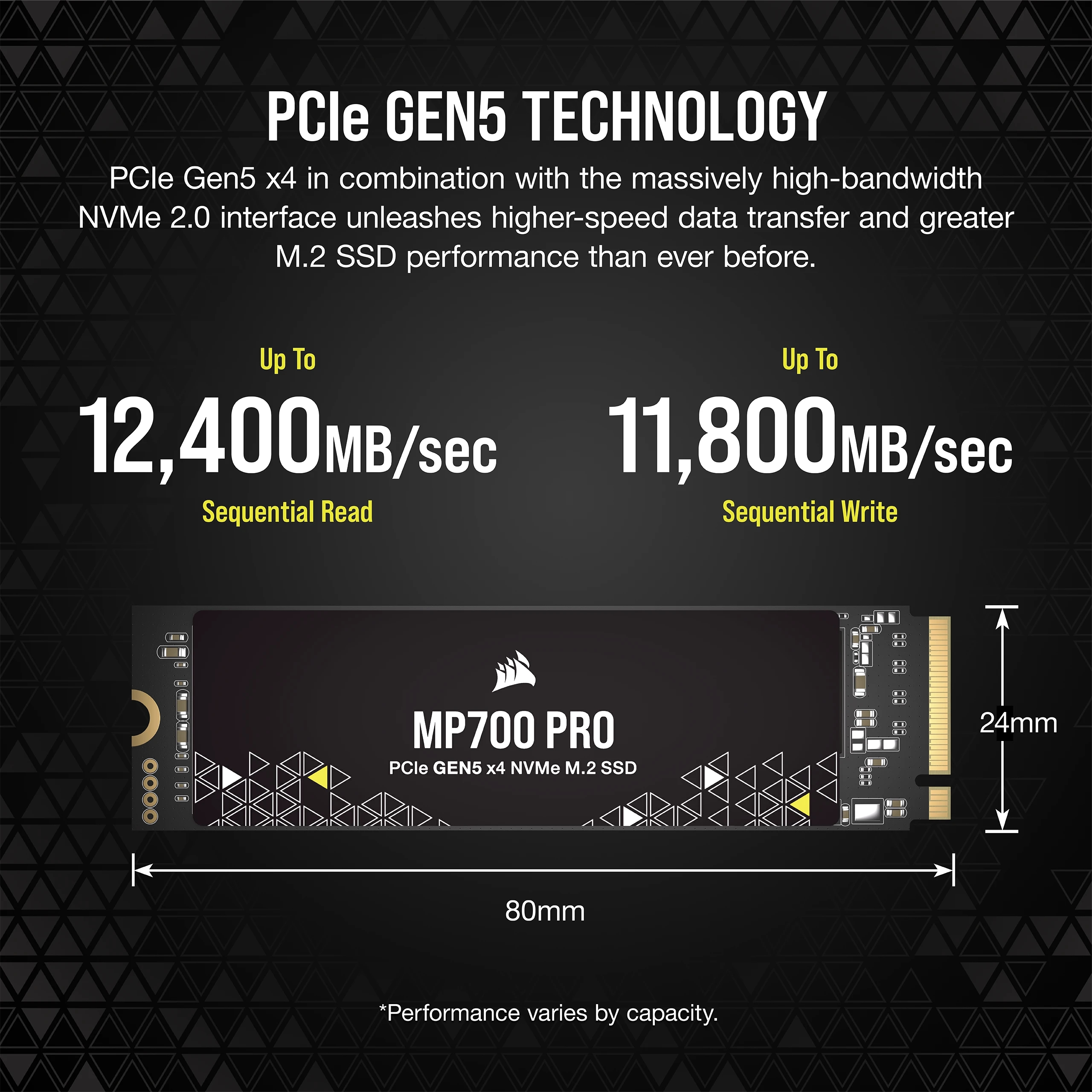 Corsair SSD Corsair MP700 PRO M.2 2TB PCIe 5x4 2280, Ansicht 2