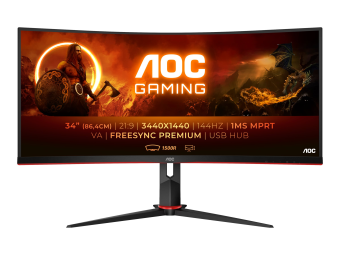 AOC Gaming CU34G2XBK - LED-Monitor - Gaming - gebogen - 86 cm (34)