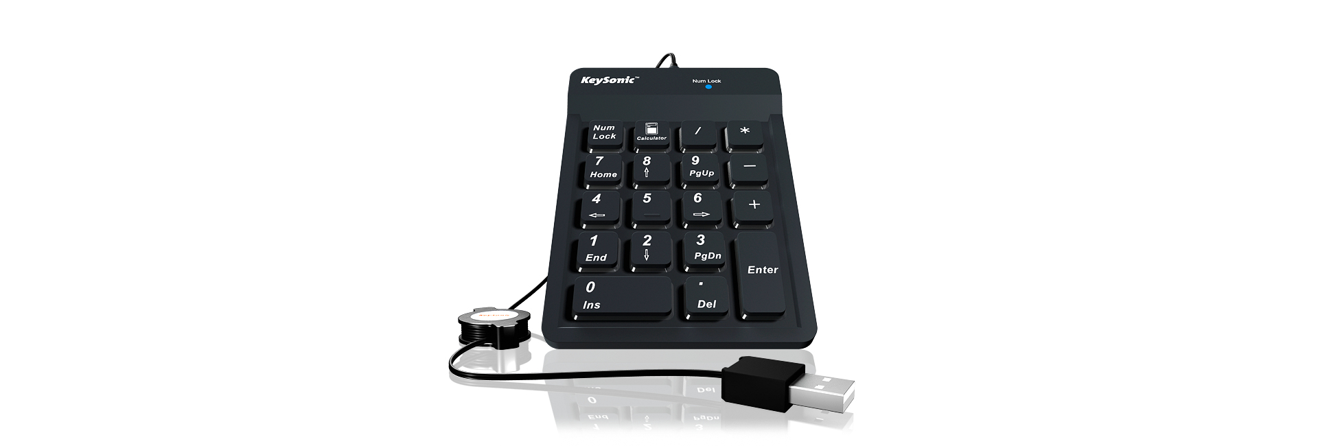 KeySonic ACK-118 BK - Tastenfeld - USB - TL: Deutsch, QWERTZ, Ansicht 2