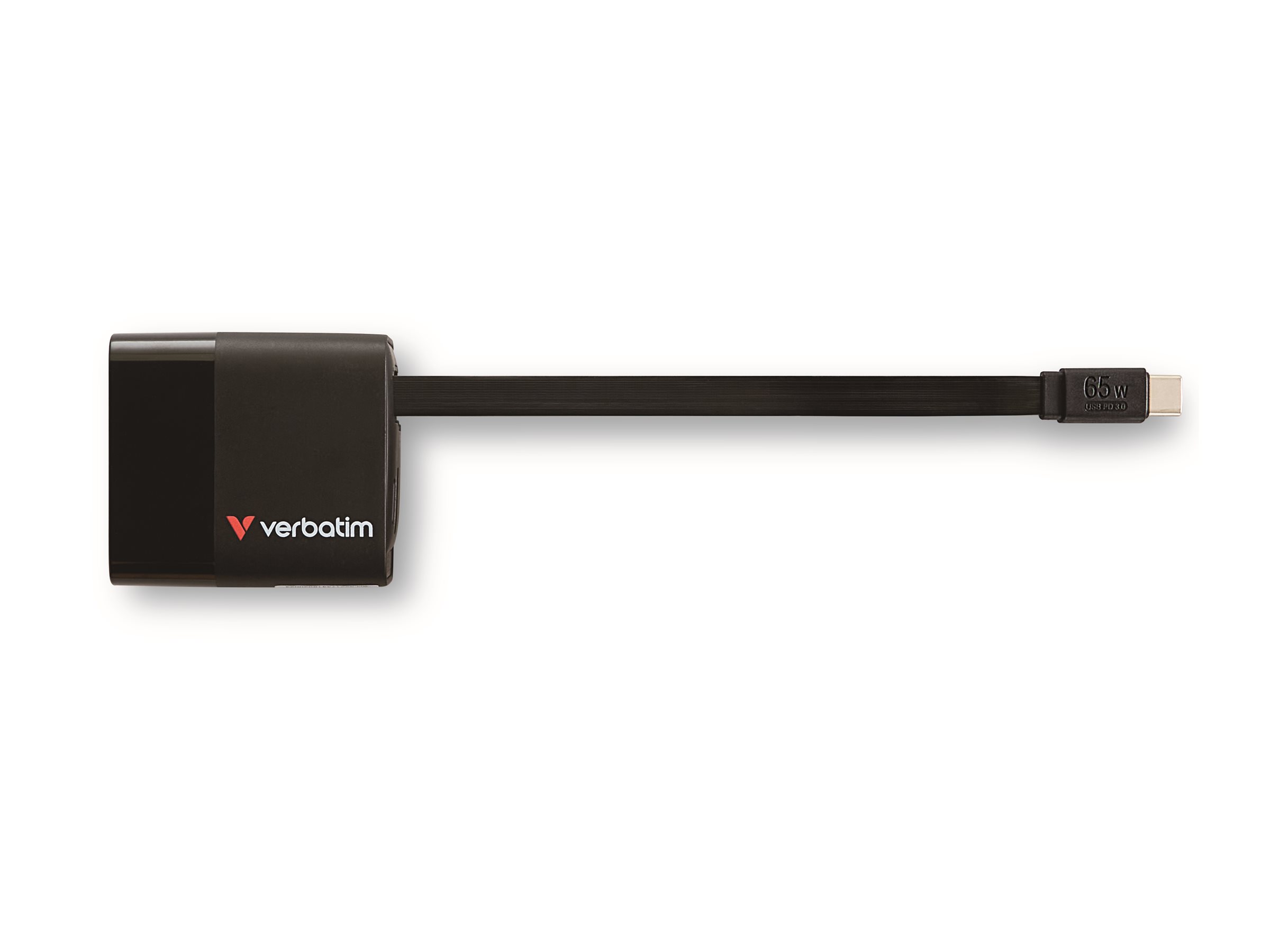 Verbatim Netzteil - GaN - 65 Watt - 3.25 A - PD 3.0, QC 3.0 (2 x USB-C, USB), Ansicht 4