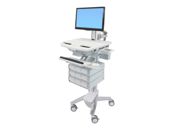 Ergotron Wagen - offene Architektur - für LCD-Display  PC-Ausrüstung - medizinisch - Kunststoff Aluminium verzinker Stahl - Grau weiß Polished Aluminum - Bildschirmgröße bis zu 61 cm (bis zu 24 Zoll)