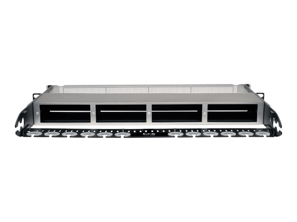 Tripp Eaton Tripp Lite Series High Density Copper Fiber Enclosure Panel 4-Cassette Capacity 1U - Netzwerkgerätegehäuse - Schwarz - 1U - 48.3 cm (19)
