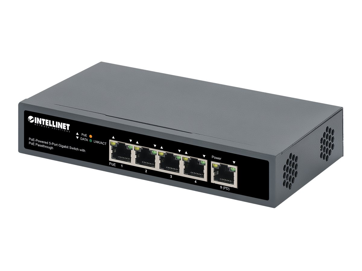 Intellinet Switch - 4 x 10/100/1000 (PoE+) + 1 x 10/100/1000 (PoE Durchführung)