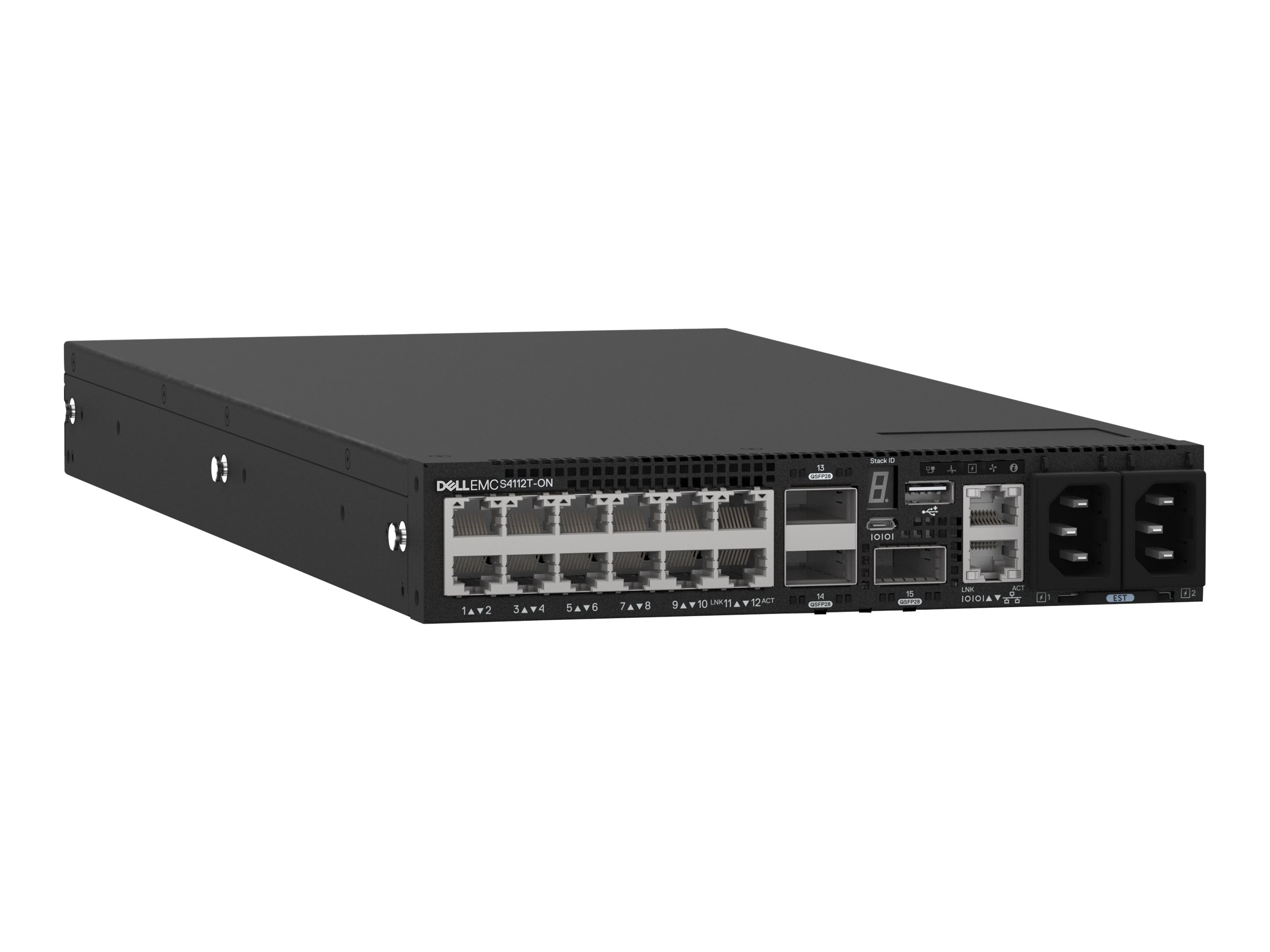 Dell Networking S4112T - Switch - L3 - managed - 12 x 10GBase-T + 3 x 100 Gigabit QSFP28 - Luftstrom von vorne nach hinten