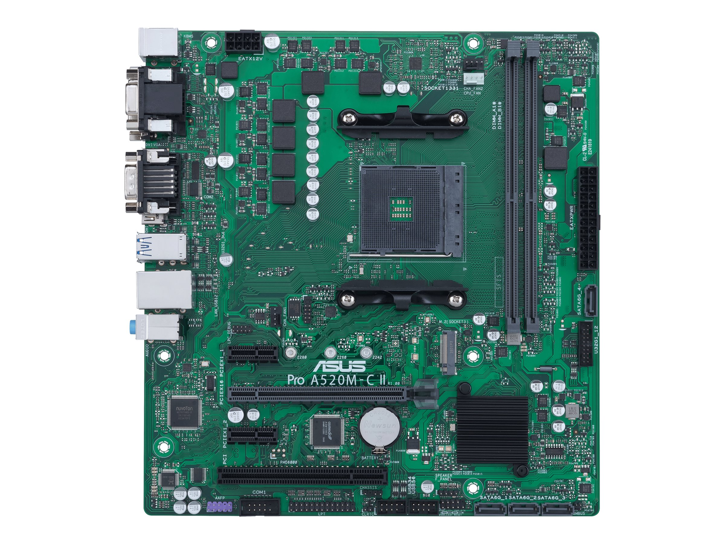 ASUS Pro A520M-C II/CSM - Motherboard - micro ATX - Socket AM4 - AMD A520 Chipsatz - USB 3.2 Gen 1 - Gigabit LAN - Onboard-Grafik (CPU erforderlich)