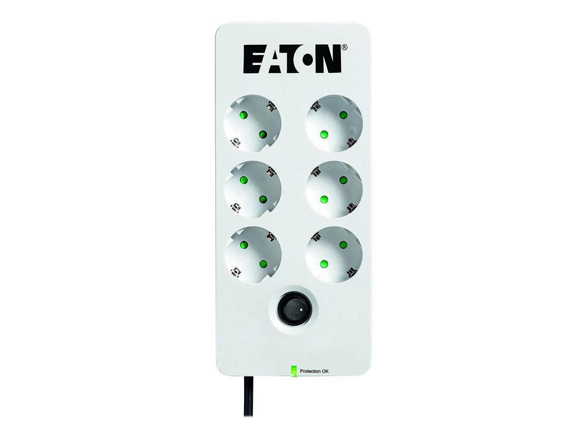 Eaton Protection Box 6 DIN - Überspannungsschutz - AC 220-250 V - 2500 Watt - Ausgangsanschlüsse: 6 - weiß