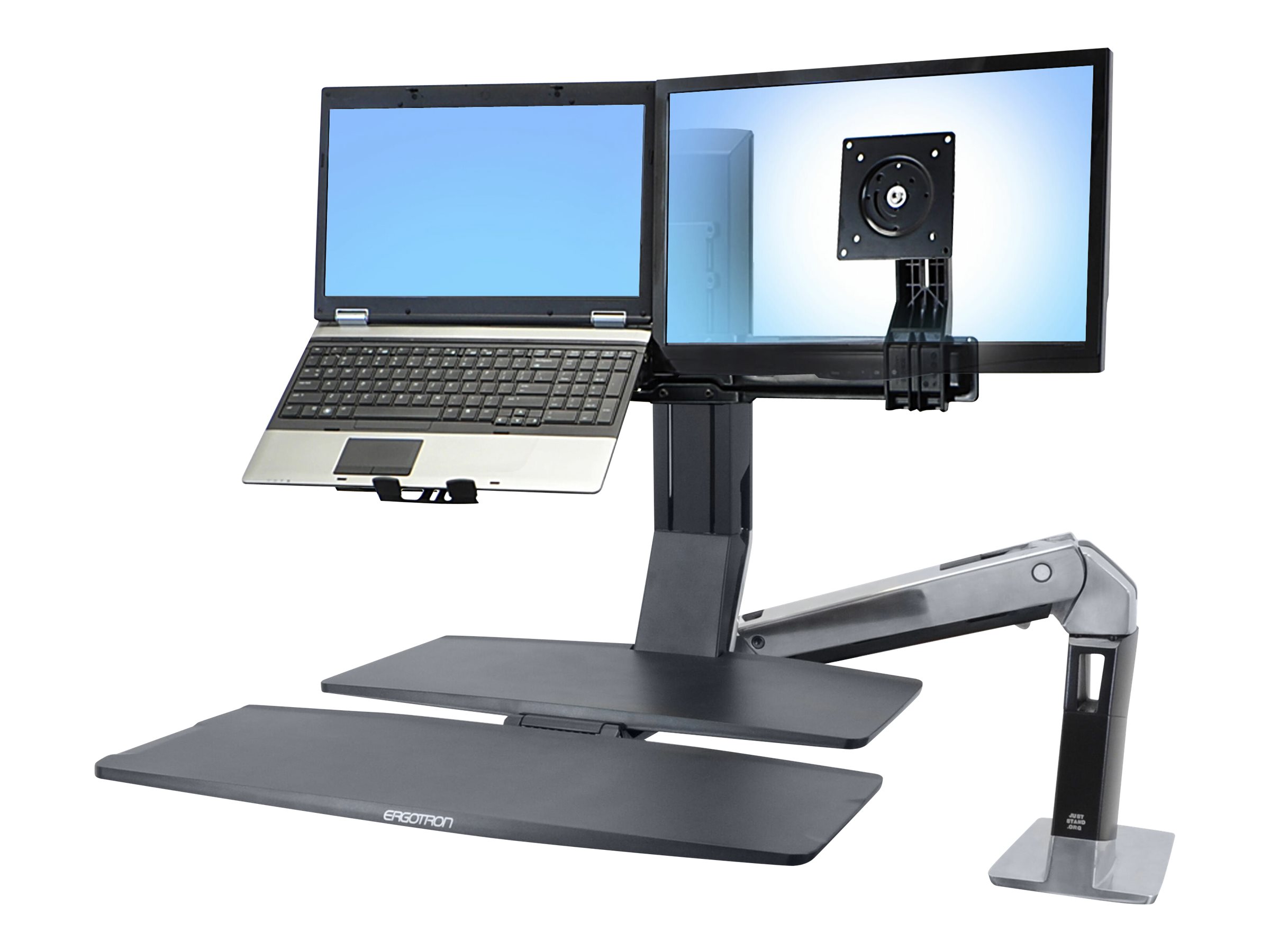 Ergotron WorkFit - Montagekomponente (Konverter-Kit) - für 2 LCD-Displays  Notebook - Schwarz - Bildschirmgröße: bis zu 61 cm (bis zu 24 Zoll)