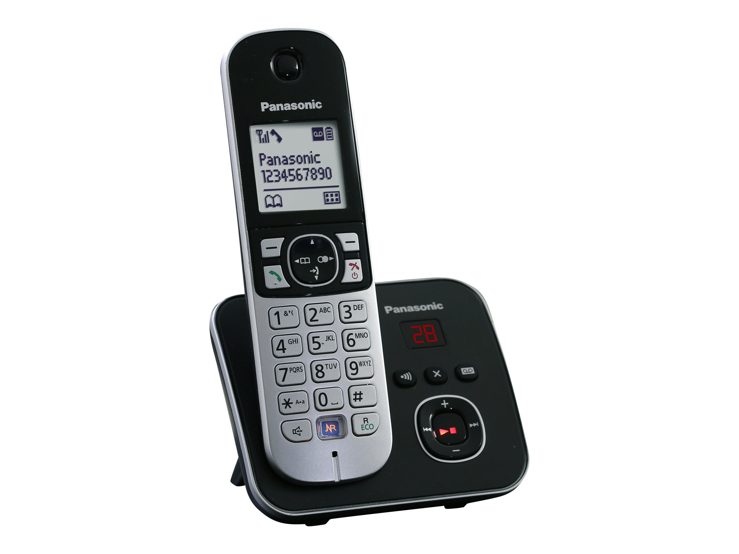 Panasonic KX-TG6821 - Schnurlostelefon - Anrufbeantworter mit Rufnummernanzeige - schwarz, Ansicht 3