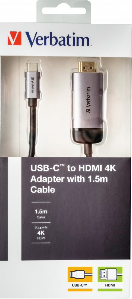 Verbatim Video- / Audiokabel - 24 pin USB-C männlich zu HDMI männlich, Ansicht 4